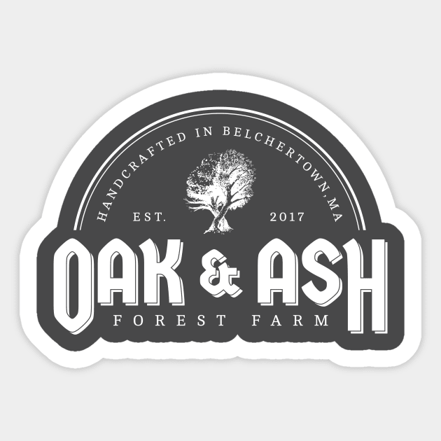 Oak and Ash Farm White Logo Sticker by Oak & Ash Farm